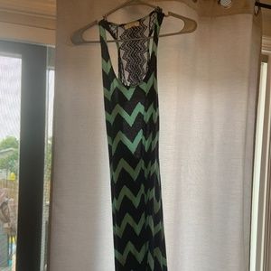 Chevron open back maxi